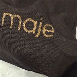 Maje Black leather belt with double buckle